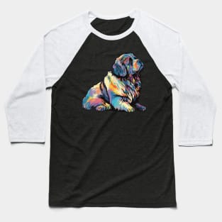 Newfoundland Dog Art Baseball T-Shirt